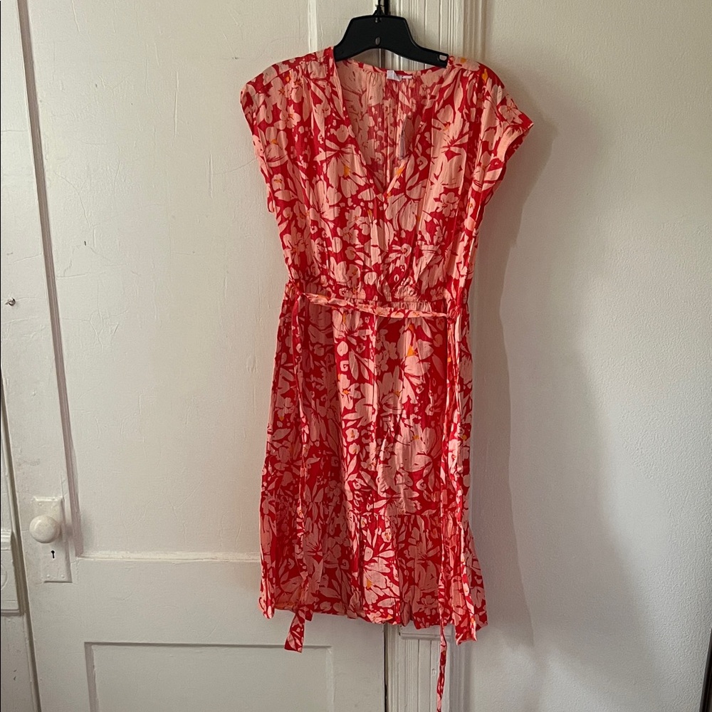 GAP Red Floral Midi Dress